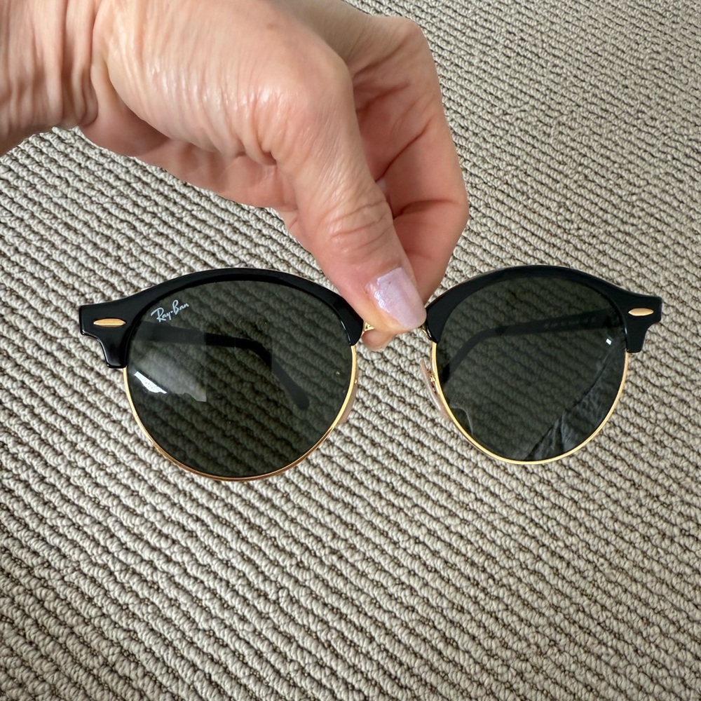 Ray-Ban Black and Gold Round Sunglasses